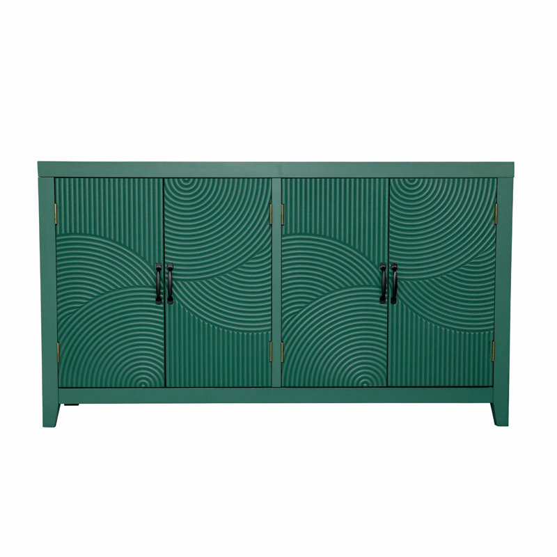 59"Green Accent Cabinet with 4 Doors