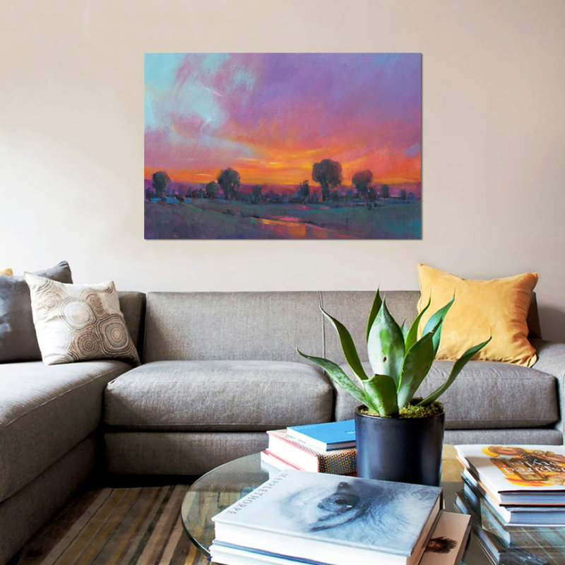 « flamboyant coucher de soleil i », reproduction de photo sur toile, H 8 po x l 12 po x P 0,75 po, Toile tendue