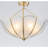 5-Light Gold Vintage Glass Bowl Pendant Light