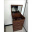 Meuble-lavabo 3 en 1 noyer avec miroir et système de rangement efficace
