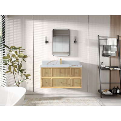 Matelynn 42'' Single Bathroom Vanity with Quartz Top