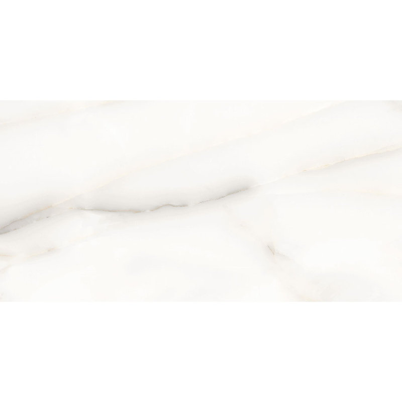 Onix White 24" x 48" Porcelain Marble Look Wall & Floor Natural Glossy Tile