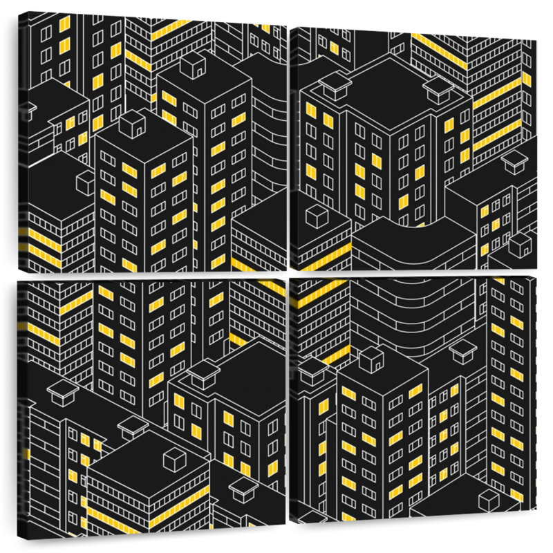 Sireci City Buildings At Night