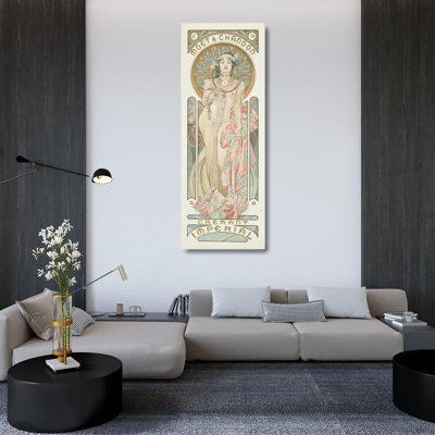 "Moët & Chandon; Dry Imperial" par Alphonse Mucha - Art mural sur toile tendue avec châssis