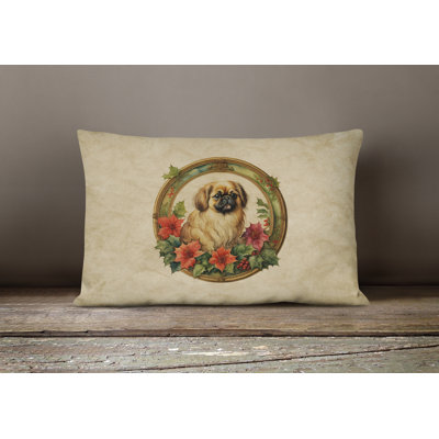 Christmas Flowers Frame Other/No Pattern Throw Pillow