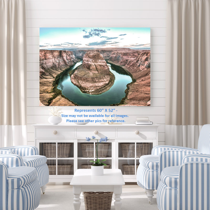 Horseshoe River Bend, Colorado River, Canyon, bleu, brun, H 26 po x l 50 po x P 1,5 po