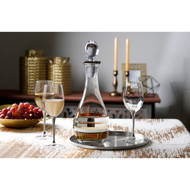 Crystal Red Wine Glass, Clear/Silver
