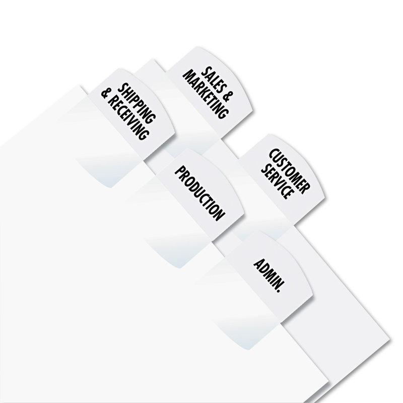Redi-Tag White Laser Printable Index Tabs, 1.13" Wide, 100/Pack