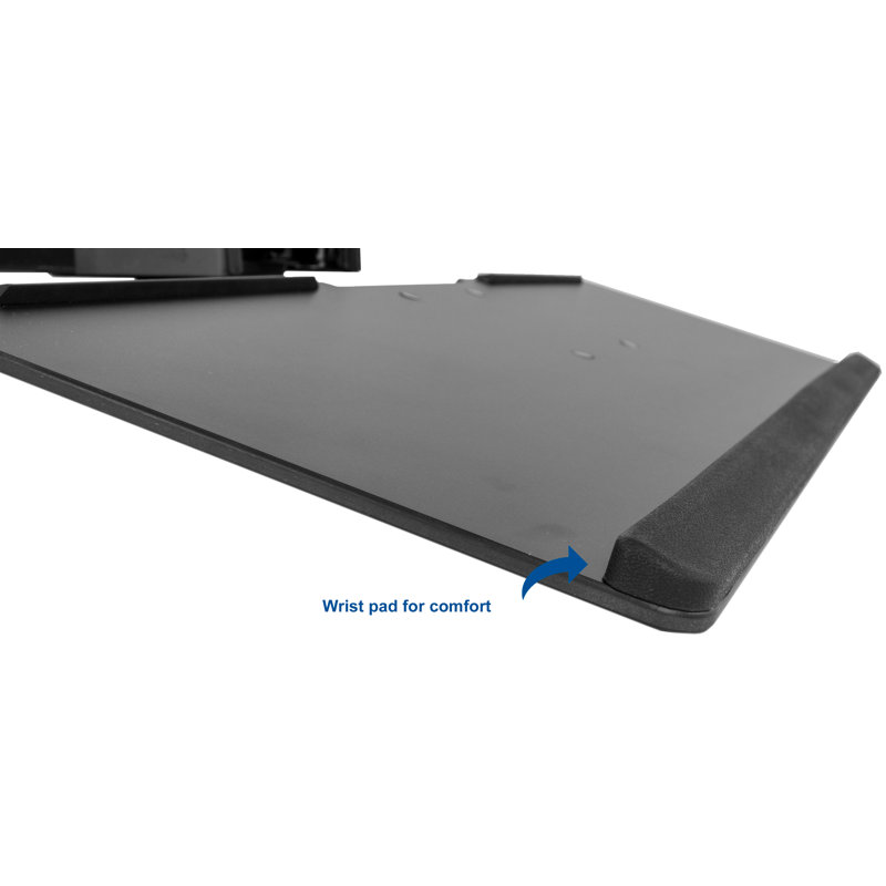 Black Adjustable Under Desk Keyboard Tray with Gel Padding