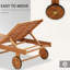 Méridienne inclinable avec roues Outsunny