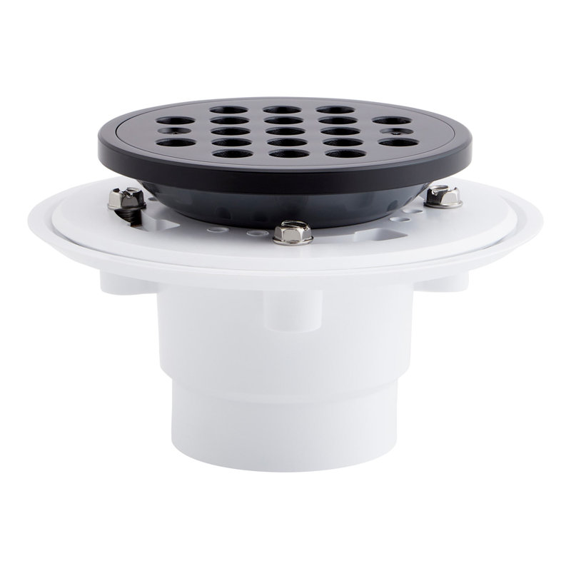 Menlo Round Shower Drain - Polished Brass, Polished Brass