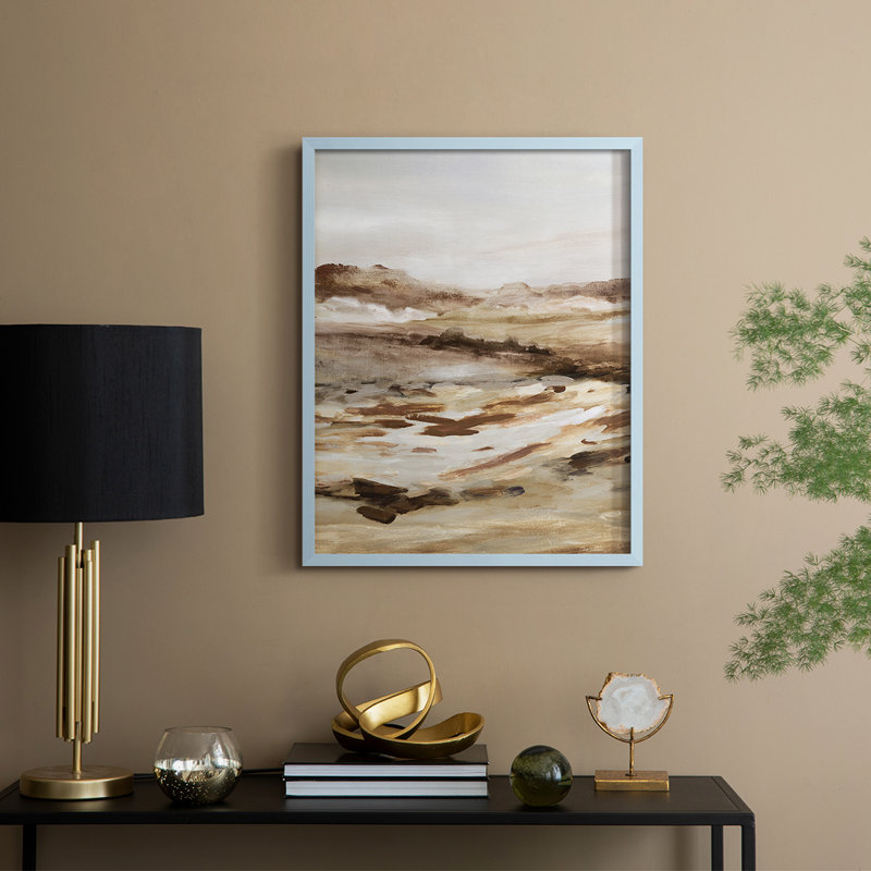 «Peaks and Vallys», reproduction encadrée - bois massif, H 30 po x l 24 po, Bleu
