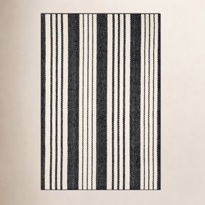 Birmingham Black Hand-Woven Outdoor Rug