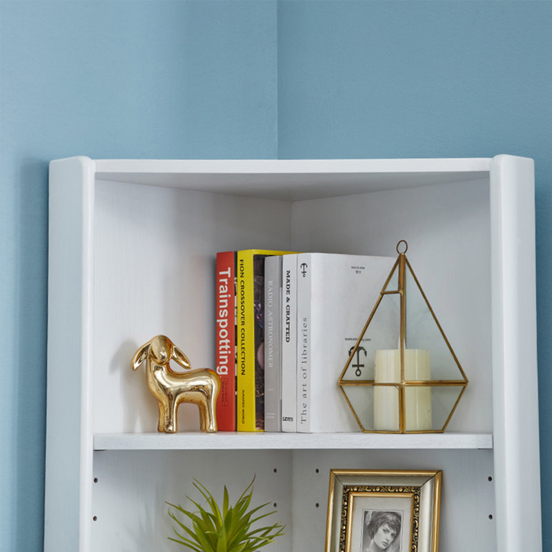 Elegant Wood Bookcase with Adjustable Shelve