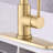 Stainless Steel Brushed Gold Kitchen Faucet, Spot , Pause Button, 1.8Gpm Flow Rate, 8.66" Spout Reach, Gorgeous Pull Down Faucet In Gold, Steel, Max To Rust And Fingerprints, Fashionable Look-1859489516