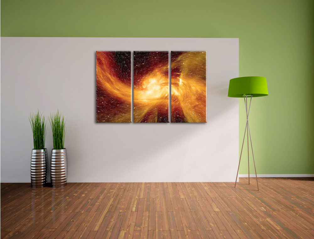 3-tlg. Leinwandbilder-Set „Sternenstaub und Gasnebel in einer fernen Galaxie“, Grafikdruck