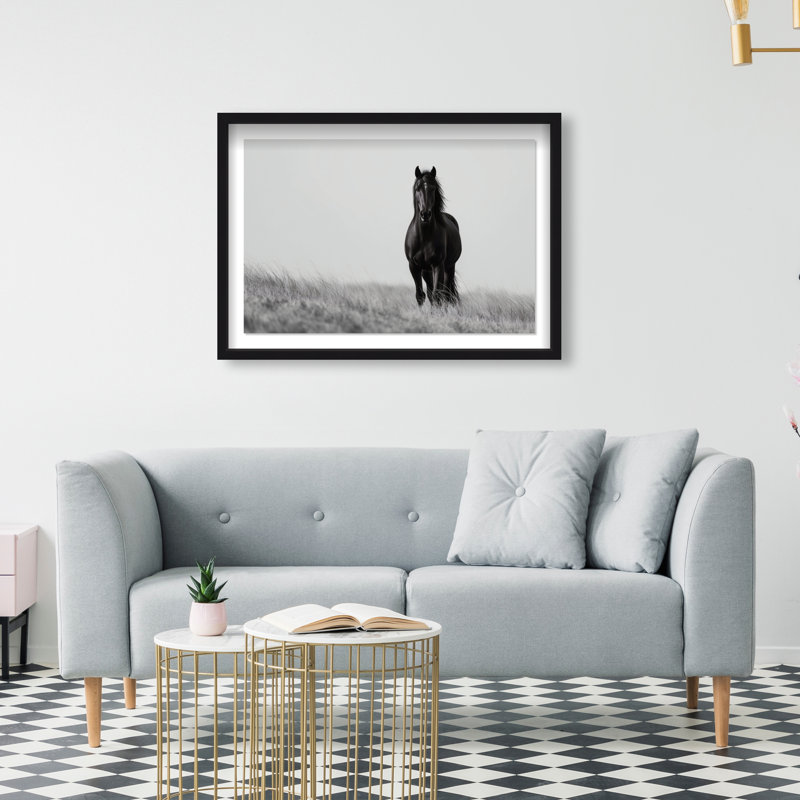 Lone Stallion I Print by Oliver Gal, 21.5" H x 31.5" W, Black Shadowbox