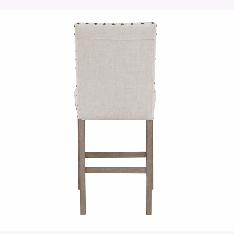 TABOURET DE MARIA (ENSEMBLE DE 2), Siège blanc / cadre brun
