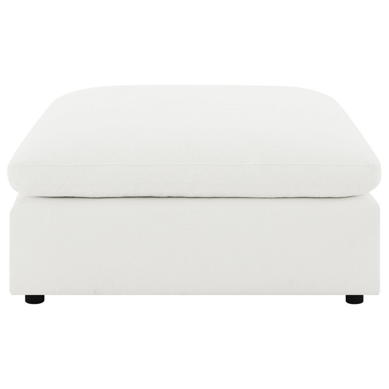Repose-pieds Allias, tissu Boucle, coussins en mousse moelleuse, 44 po, Blanc
