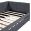 Lit de jour rembourré en lin avec couchette, lit gigogne confortable en tissu, structure, aucun sommier requis-418059186