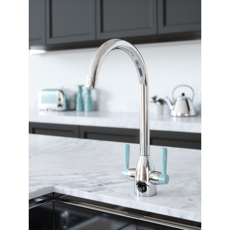 Belfry Kitchen Astoria Kitchen Faucet, Copper, Pastel Blue