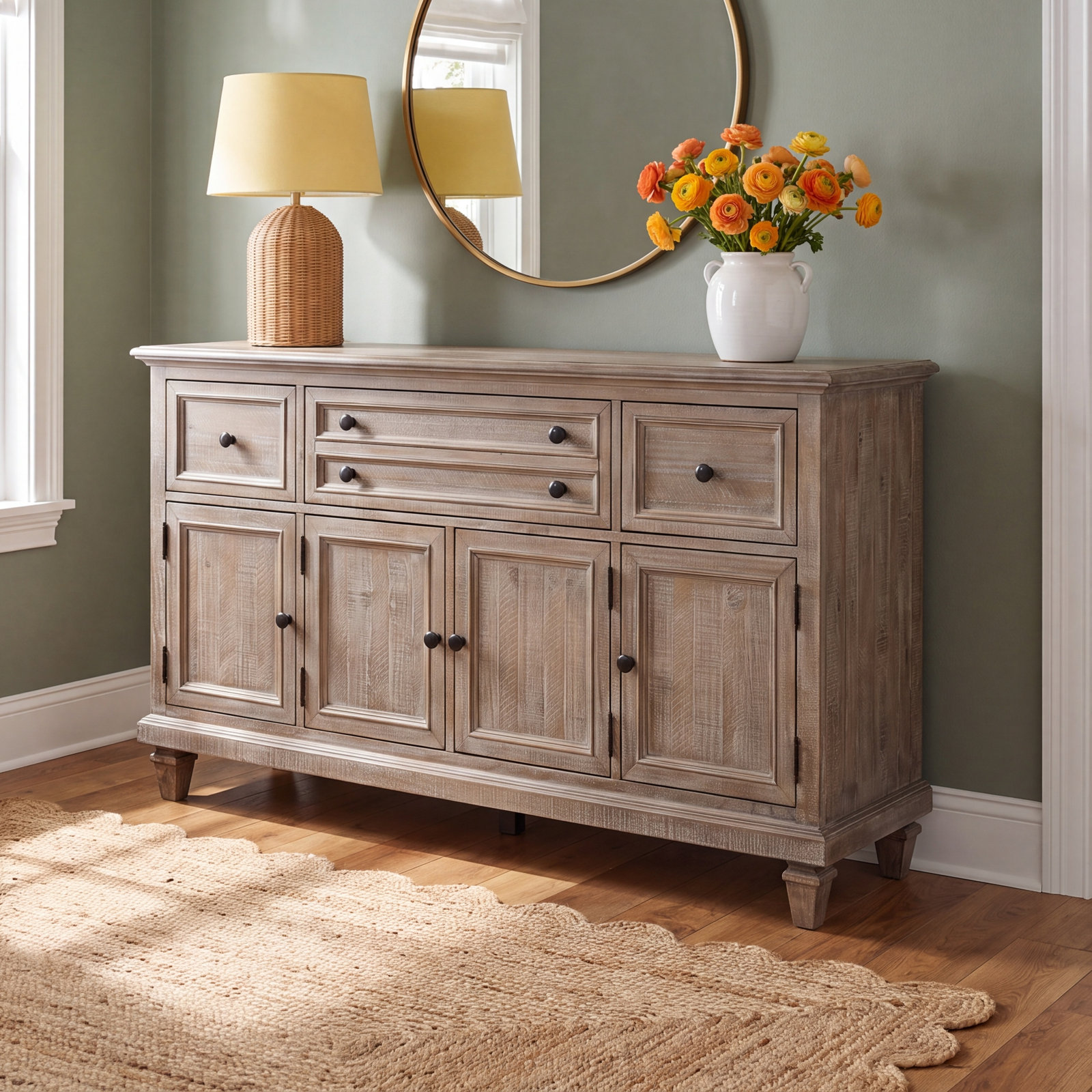 3-Drawer Buffet Table