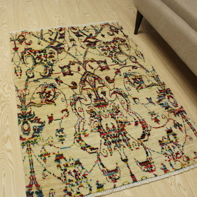 Caryl One-of-a-Kind 3'1" X 4'9" New Age Wool Area Rug in Ivory