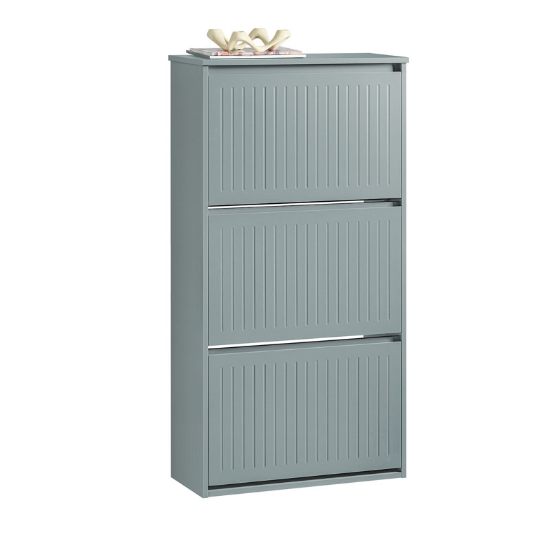 Shoe Storage Cabinet, Grey/Brown/Blue, 3