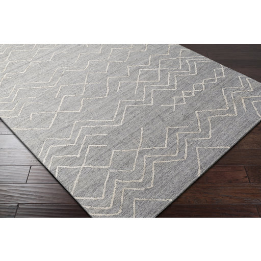 Tapis gris moyen/kaki tissé à la main Morton