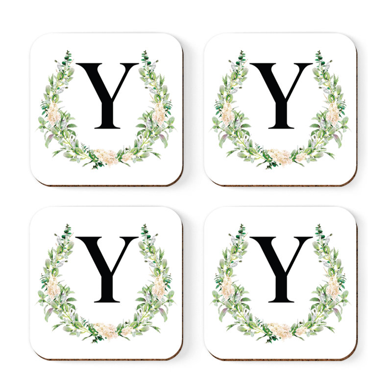 Verre à café sous-verre de jardin monogramme initiale B, Y