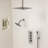 Thermostatic Shower Faucet System, Ceiling Mount High-Pressure Rainfall Dual Shower Head with Rough-In Valve-93876704