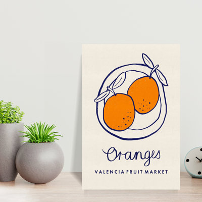 «Valencia Market Oranges Organic Retro Rustic Fruit Summer», art mural