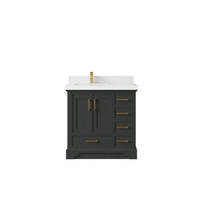 Jimmi 36'' Single Bathroom Vanity with Quartz Top