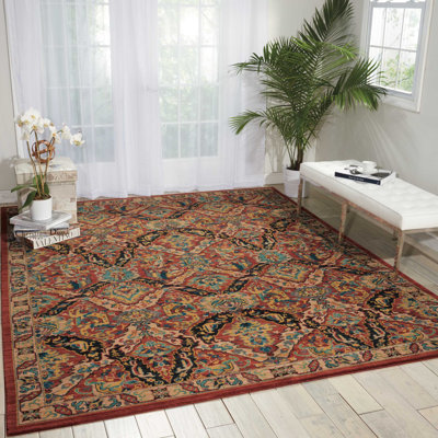 Tapis oriental rouge rouille