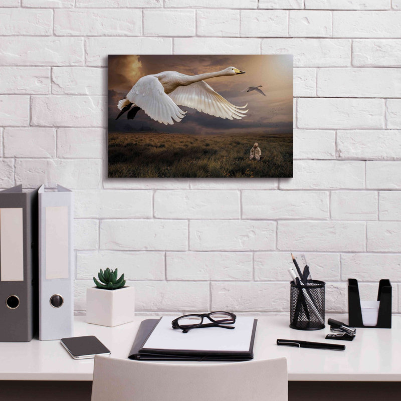 «Take Flight» par Alan, estampe numérique sur toile, H 12 po x l 18 po x P 0,75 po