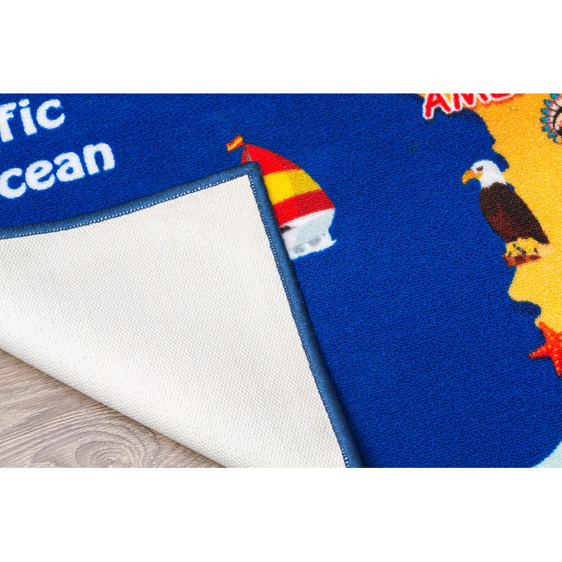 Furnish my Place Johnathon 756 World Map HD |Educational Learning Game Play | Non Slip Kids Rug Carpet Classroom Playroom Mat | Educational Play Time, Multicolor