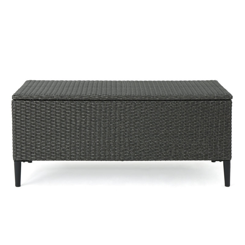 Coffre de rangement gris pour les accessoires de piscine et de plage