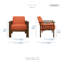 Fauteuil d'appoint moderne de style Mid-Century 29,5 po Bertolt avec revêtement en tissu texturé, structure en bois d'hévéa massif, ressorts en mousse sur les ressorts ensachés-90872347