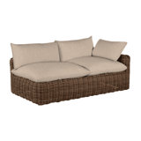 Montecito 75.25" Wide Outdoor Wicker Left Hand Facing Loveseat with Cushions