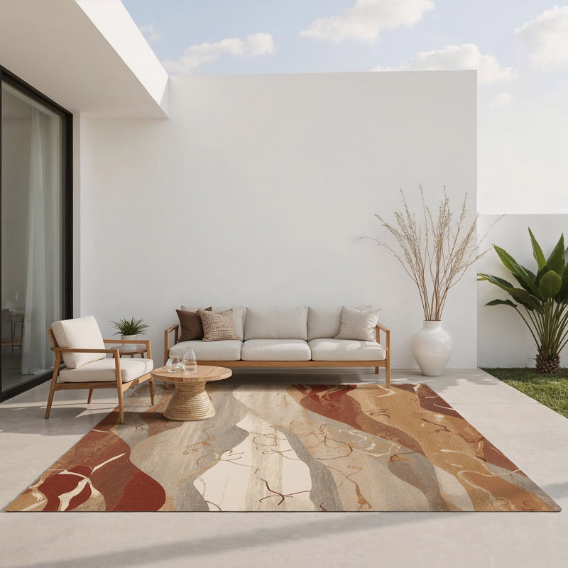 Luminous Drift Indoor And Outdoor Area Rug, Rectangle 1'6" x 2'6"