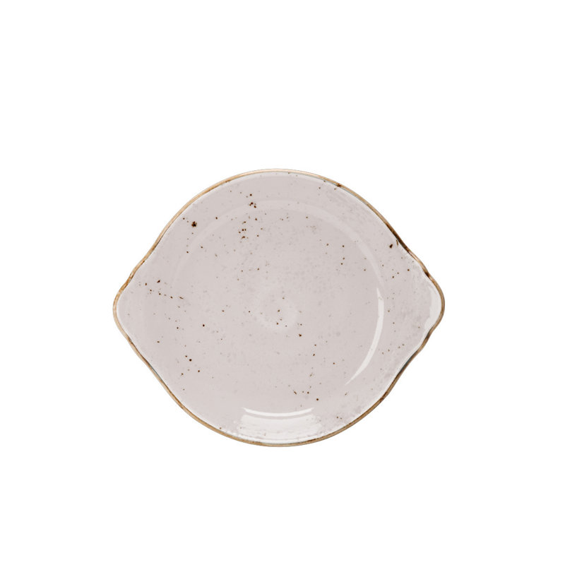 CRAFT BLUE Round Earred Dish, White