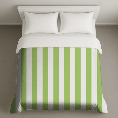 Green White Stripes Duvet Covers