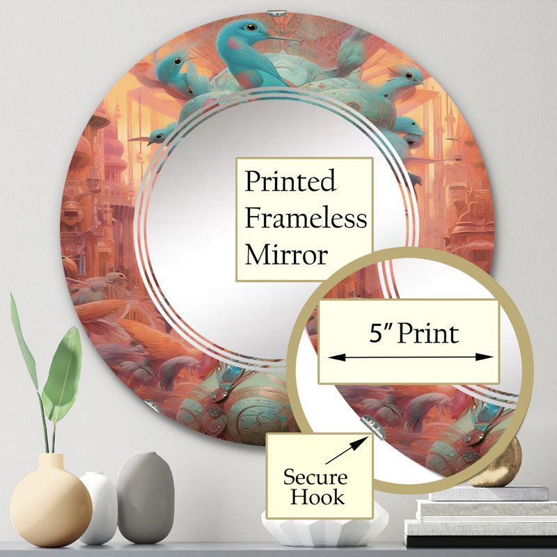 Bergues - Modern Wall Mirror Round, 24 po x 24 po