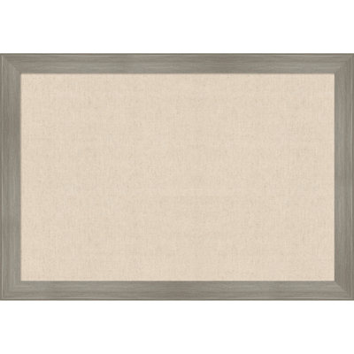 Amanti Art Framed Fabric Pinboard, Natural Linen by The Creative Bunch Studio Printed Bulletin Board for Use as a Vision Board or Wall Organization