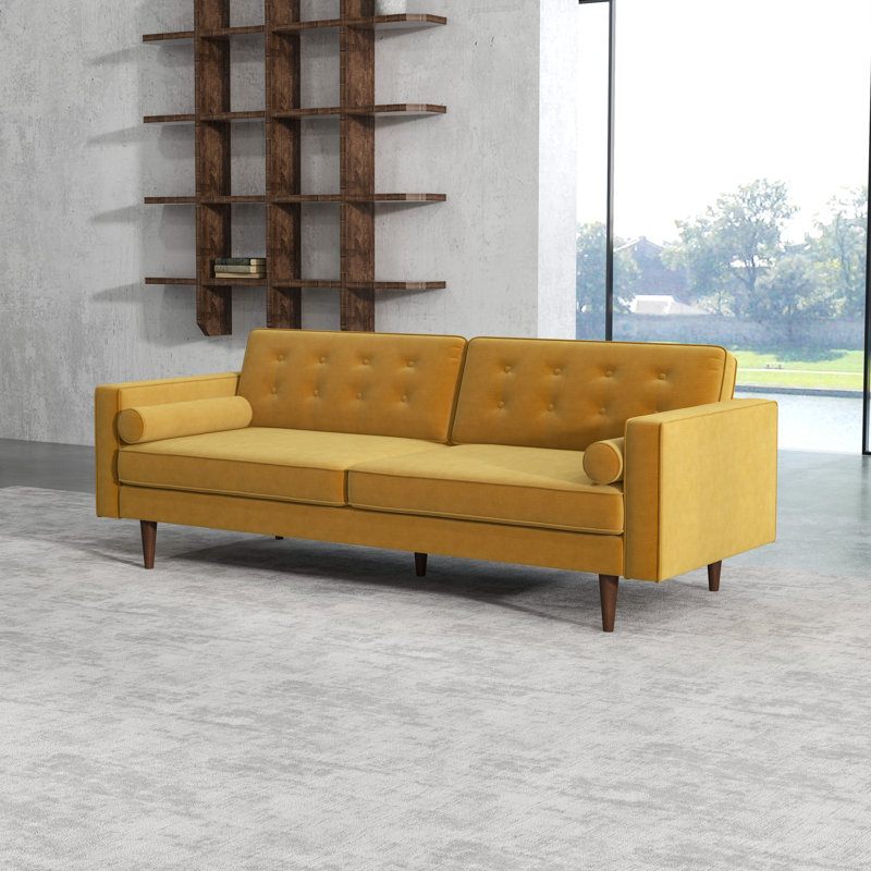 Kuhlman Upholstered 84.5'' Sofa, Gold