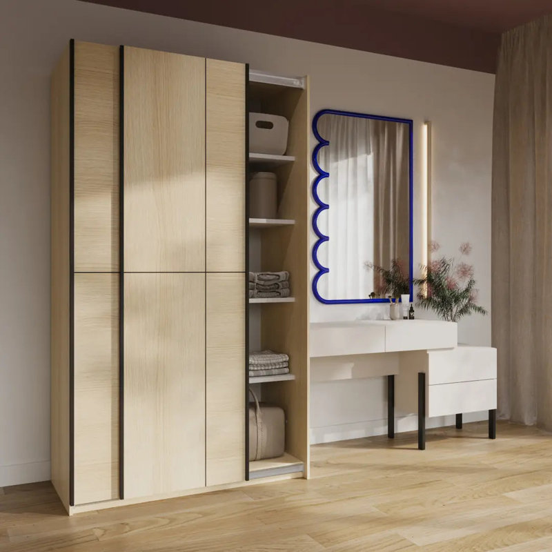 Manufactured Wood Wardrobe, Oak Lindberg