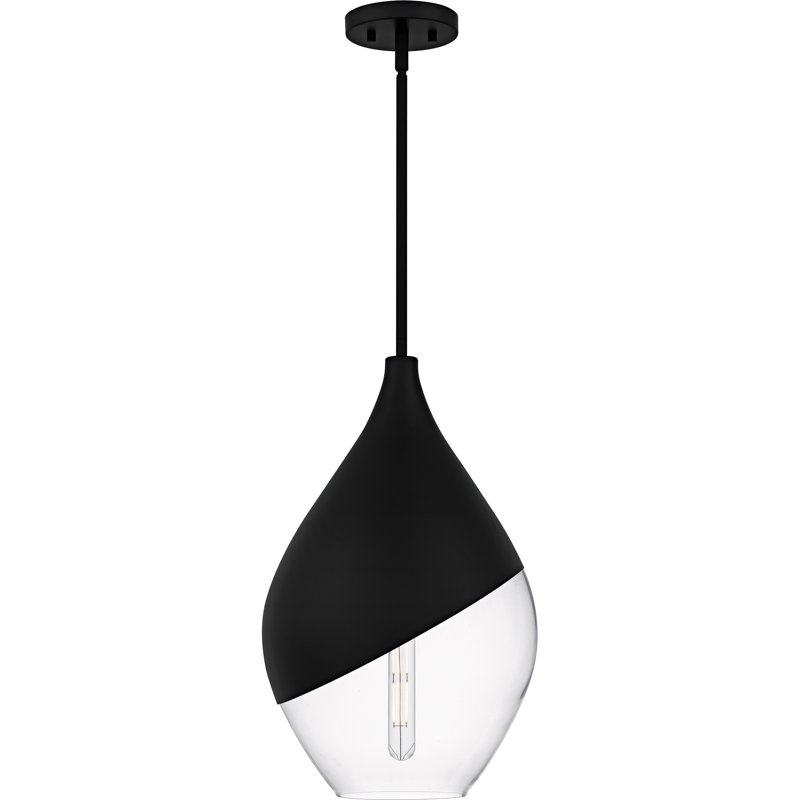 Luminaire suspendu 1 lumière Drover, Noir mat