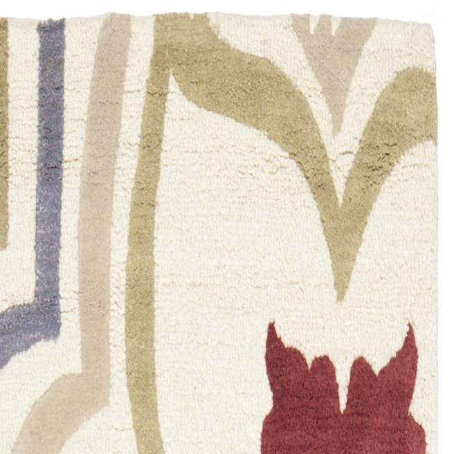 Candelo Hand Tufted Wool And Viscose Floral Rug