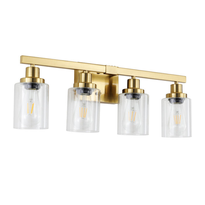 24" Modern 4-Light Bathroom Vanity Light Fixture, Golden