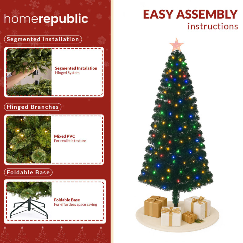 Fibre Optic Light Up - GRN 3T LED Christmas Tree T823, 4.92' H